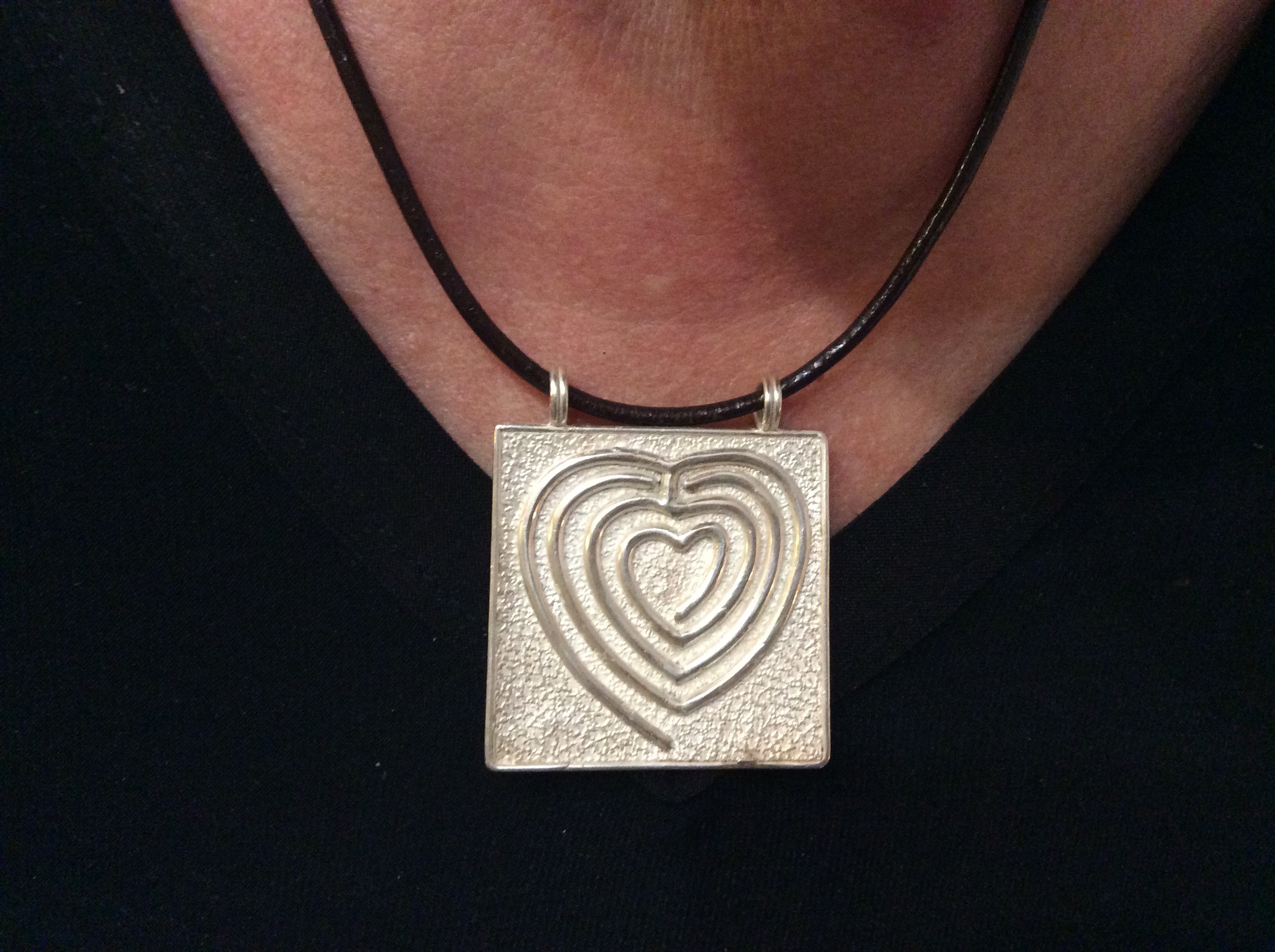 Heart labyrinth as jewelry